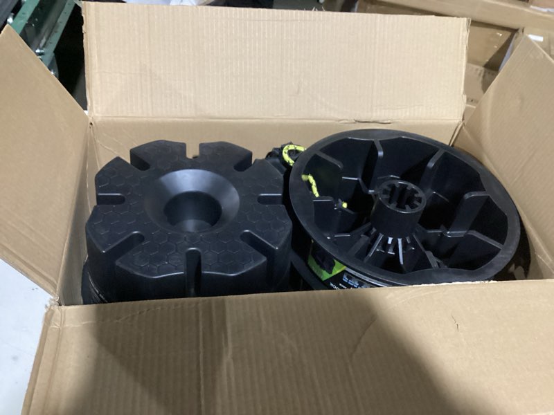 Condition photo showing As Is for Trailer Jack Block 4 Pack - RV Leveling Blocks for Travel Trailers Wheels and Any Jack, 20,000 lbs RV Camper Leveling Blocks with Bag, Leveling Blocks Universal Compatibility & Convenient Storage Black-4