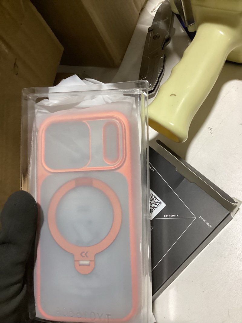 Condition photo showing Good Condition for CASEKOO Pearl Sparkle 360 Spin Magnetic Stand for iPhone 17 Pro Case for Women, Fit for MagSafe, 17FT Drop Protection, High-Gloss Chic Design for 17 Pro Case with Built-in Stand, Cosmic Orange for iPhone 17 pro 6.3’’ Sparkle Orange