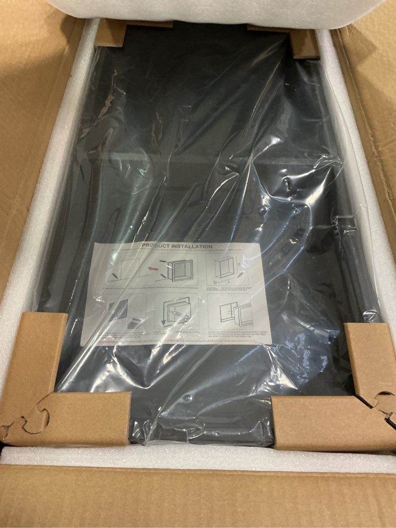 Condition photo showing Good Condition for 24" X 12" X 4" Stainless Steel Shower Niche Insert Tile Ready, Bathroom Wall Niche, Recessed Shower Shelf for Bathroom Storage, Matte Black 24'' x 12'' 2-Tier Matte Black