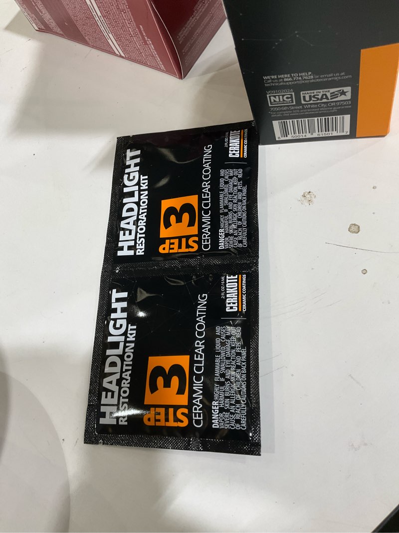 Condition photo showing Good Condition for CERAKOTE® Ceramic Headlight Restoration Kit – Guaranteed To Last As Long As You Own Your Vehicle – Brings Headlights Back to Like New Condition - No Power Tools Required - 10 Wipe Kit