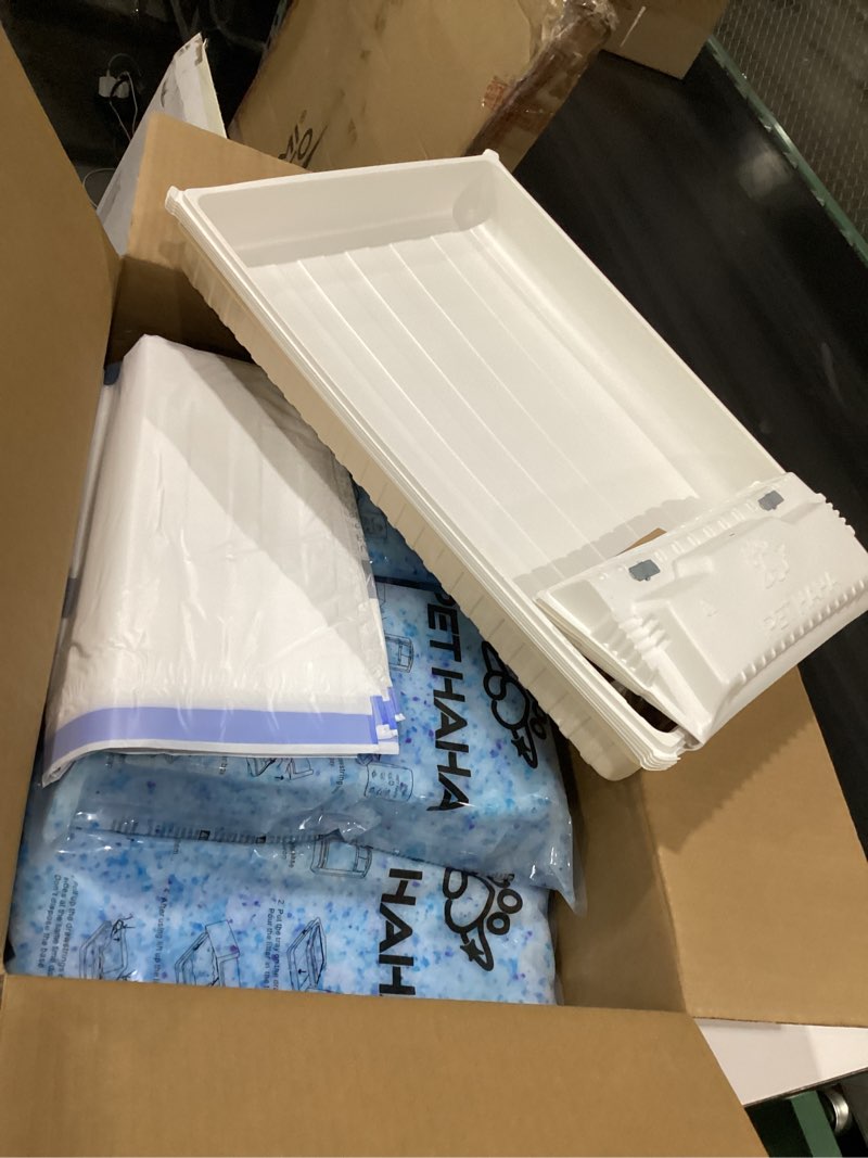 Condition photo showing New/Like New for crystal cat litter and disposable litter trays 5 sets compatible with petsafe scoop-free classic/legacy/smart litter boxes, triple leak proof design, excellent odorcontrol, one-hand disposing. 5 pcs blue