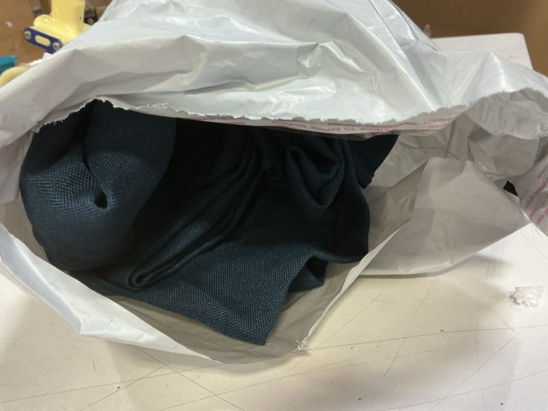 Condition photo showing Good Condition for Navy Blue Curtains 84 inch Length for Bedroom Back Tab Light Filtering Semi Sheer Blue Living Room Curtains Linen Cotton Textured Indigo Blue Drapery Panel Modern Farmhouse Aesthetic Decor Dark Blue Navy Blue 52"W x 84"L (Pack of 2)