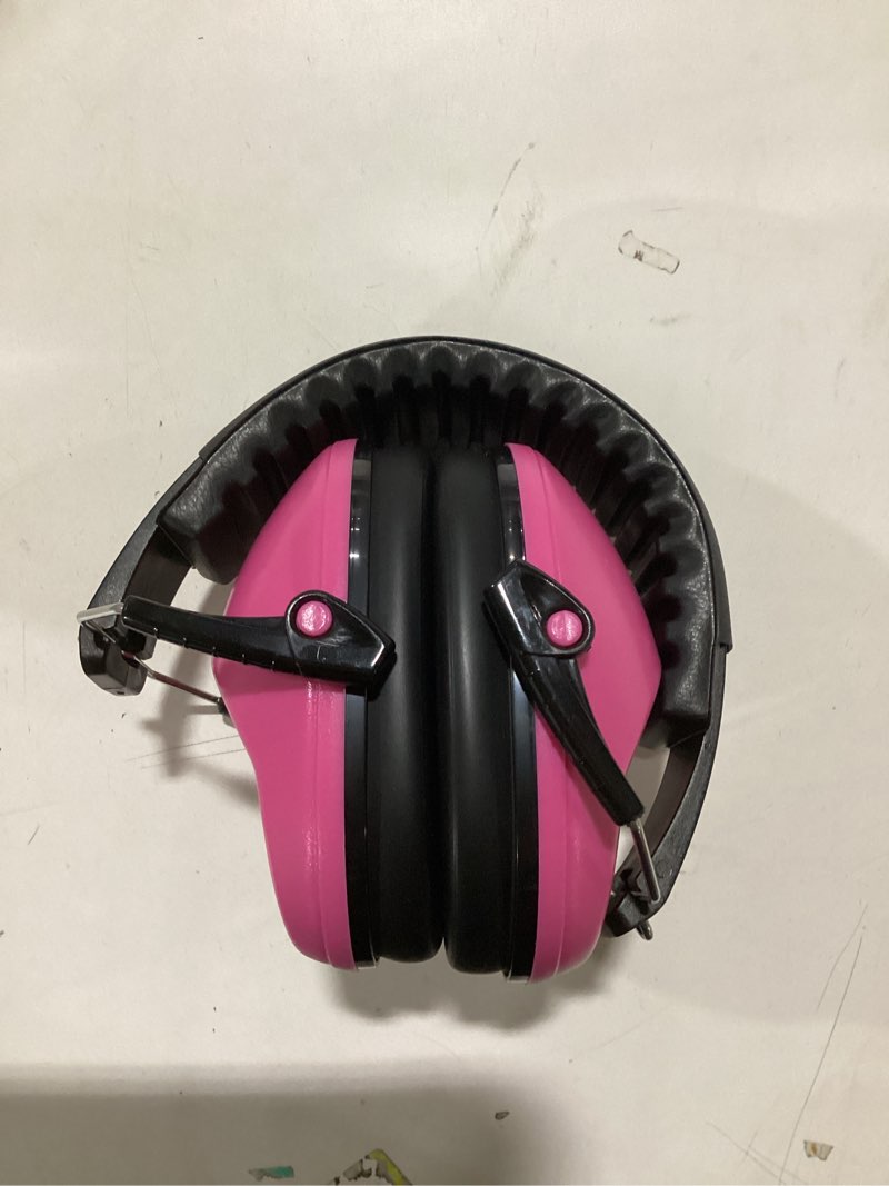 Condition photo showing Good Condition for Ear Muffs for Noise Reduction: SNR27.4 Noise Cancelling Headphones for Autism with Adjustable Headband - Kids Ear Protection for Monster Truck, Airplane, Fireworks, Concerts and Kids Autism Rose Red