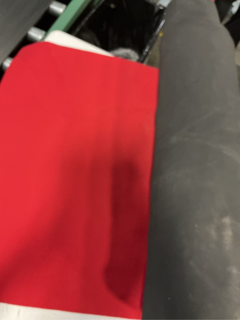 Condition photo showing As Is for boao 33 x 2.3 ft neoprene carpet runner reusable plastic floor runner non slip rubber backed rugs for hallway aisle carpet roll for wedding party decor prom business outdoor(red) 33 x 2.3 ft red