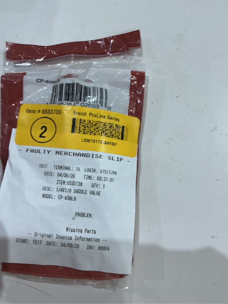 Condition photo showing Good Condition for proline series brass 1/8-in comp self-tapping saddle valve