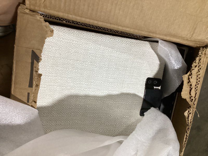 Condition photo showing Good Condition for similar to stock photo .. possibly incomplete hardware. modway anya upholstered beige platform bed with wood slat support in queen beige queen
