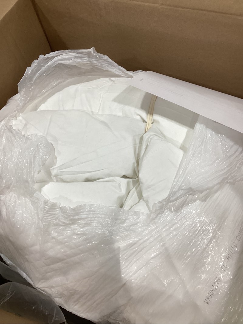 Condition photo showing As Is for Serta Luxurious Goose Feathers Down Fiber Comforter Queen Size Duvet Insert, 100% Cotton, Hotel Quality Hypoallergenic Comforter, 50oz Light Warmth 90 x 90 in White White/Light Warmth Queen