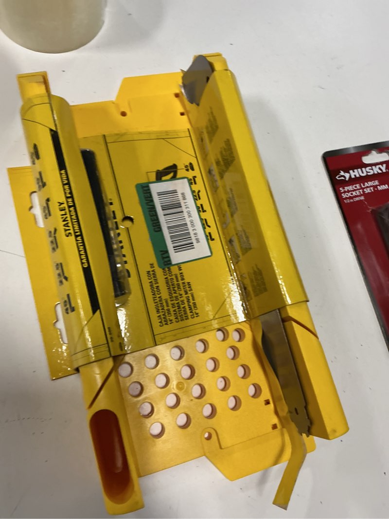 Condition photo showing Good Condition for stanley clamping miter box with saw 22-1/2 in. cuts miters on 45 deg. and 90 deg., face angle 45
