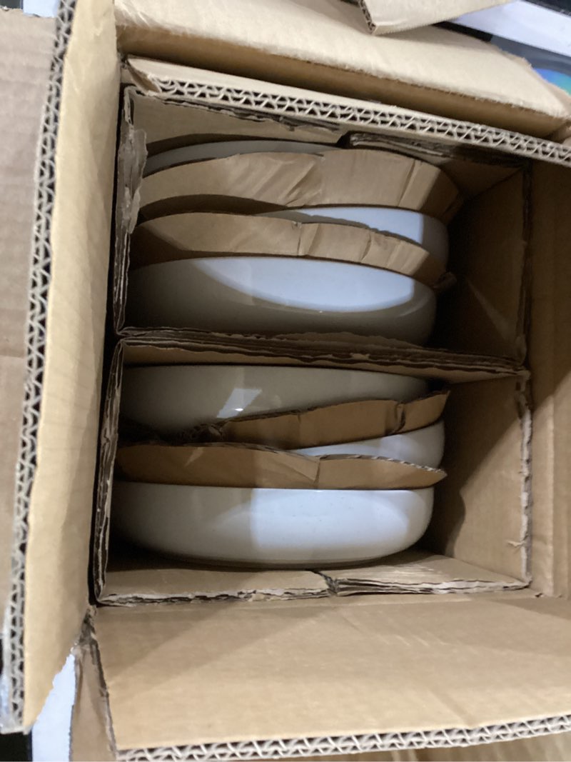 Condition photo showing Good Condition for famiware milkyway 33 oz bowl set, pasta bowls set of 6, salad bowls perfect for your friend for housewarming, thanksgiving, christmas, light gray light gray 6 pcs