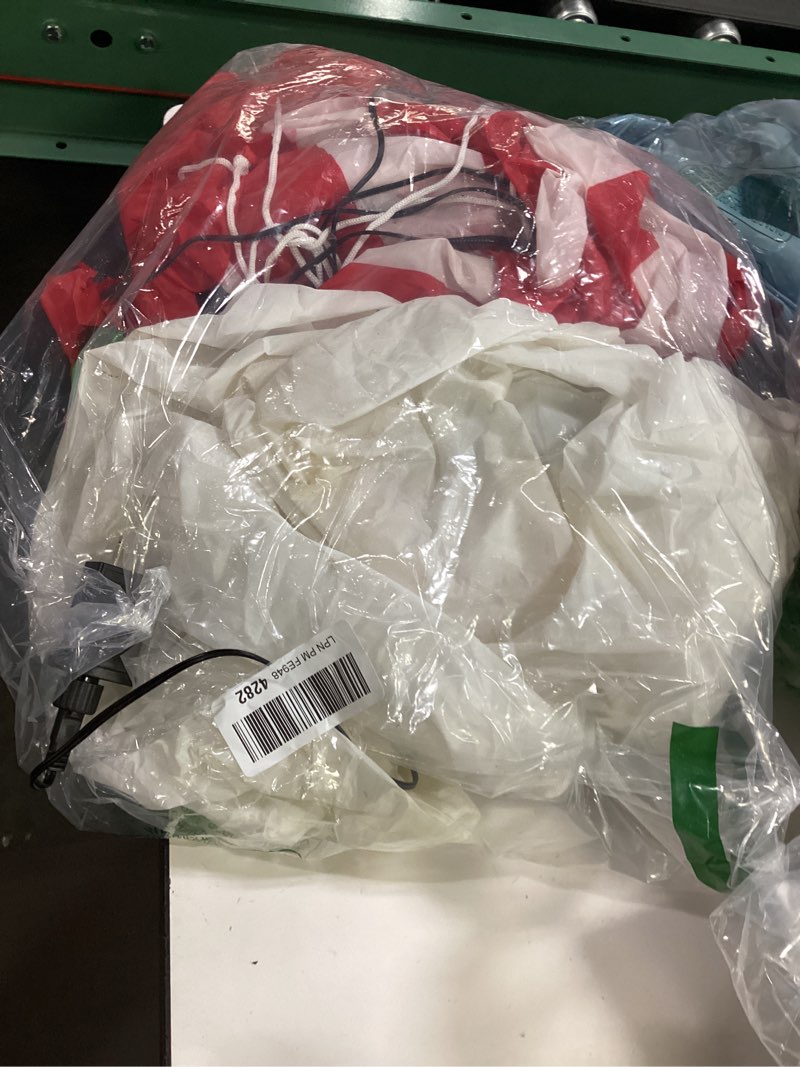 Condition photo showing As Is for Juegoal Christmas Inflatables Decorations Outdoor, 6FT Inflatable Xmas Mailbox with Built-in LED Lights, Lighted Blow Up Letters to Santa Mail Box, for Holiday Winter Lawn Yard Garden Decor