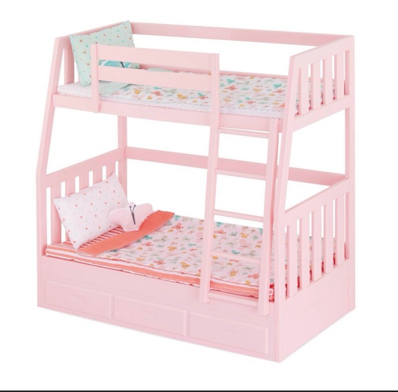 our generation dreams for two pink bunk beds accessory set for 18" dolls
