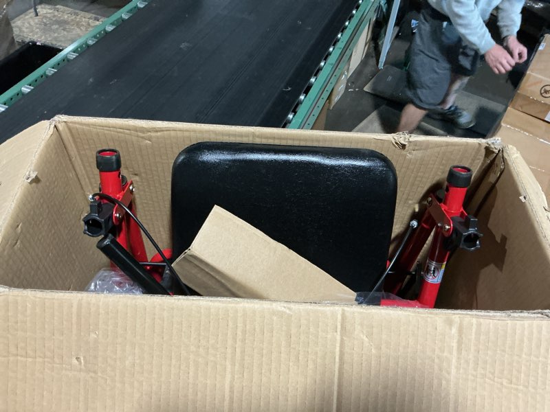 Condition photo showing Good Condition for drive medical rollator walker with seat - stable mobility support - height adjustable - durable steel frame construction - smooth 7.5" wheels - foldable frame - 350 lb limit - red