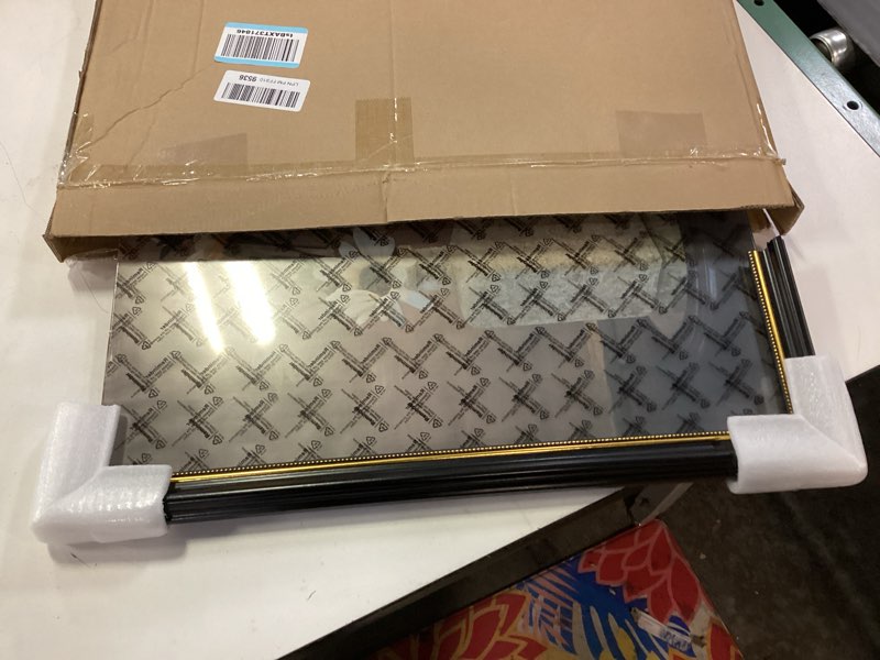 Condition photo showing As Is for Abtgt Ornate Vintage Style 16x20 Picture Frame, Made of Black Backplate for Tabletop or Wall Mount, 16x20 Frames for Home Decor, Black Black 16x20