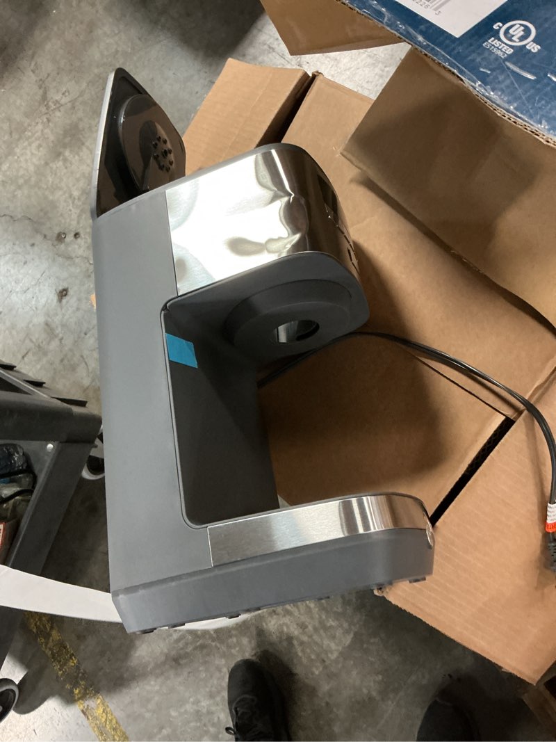 Condition photo showing As Is for GE Drip Coffee Maker With Timer | 12-Cup Glass Carafe Coffee Pot With Adjustable Keep Warm Plate | Wide Shower Head for Maximum Flavor | Kitchen Essentials | Stainless Steel