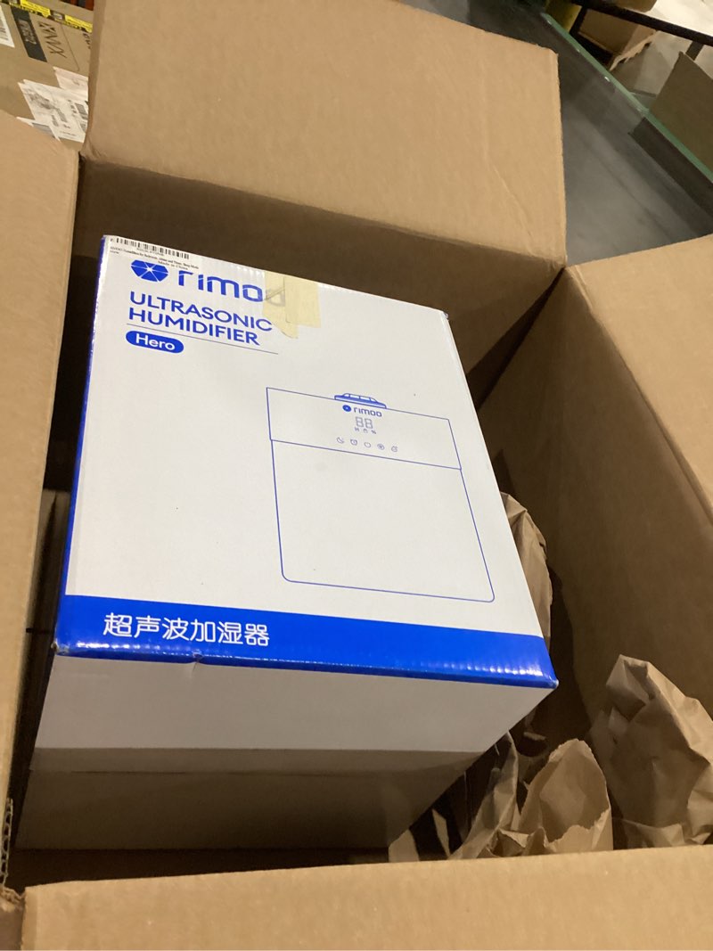 Condition photo showing As Is for RIMOO Stainless Steel Humidifier, 4.5L Easy to Clean Humidifier with 304 Stainless Steel Tank, Cool Mist Humidifiers for Bedroom with Smart Humidistat & Timer, 25dB Sleep Mode for Baby, Plants White