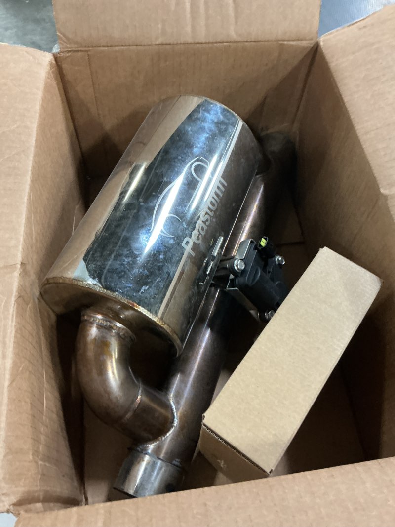 Condition photo showing As Is for 2.5 inch electric valved muffler exhaust cutout with muffler cat back exhaust system kit 2.5"