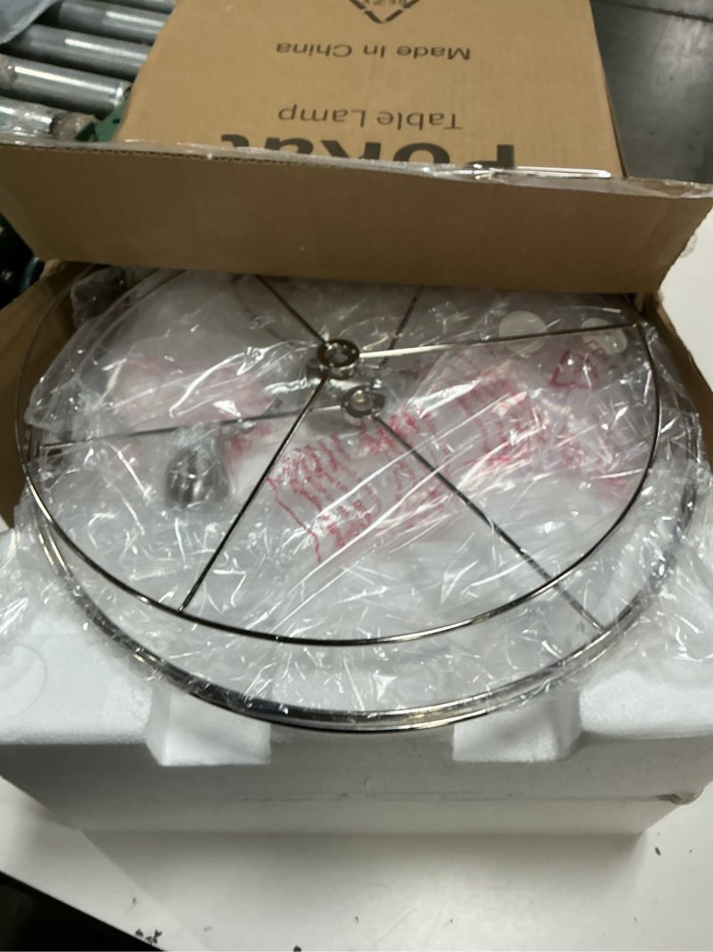 Condition photo showing Good Condition for pokat 27.5'' tall table lamps for living room set of 2, ceramic bedroom lamps for night stands, modern bedside lamps for bedroom living room, nightstand lamps for end table, hallway, gold and white beige and white - 27.5'' ceramic lamps