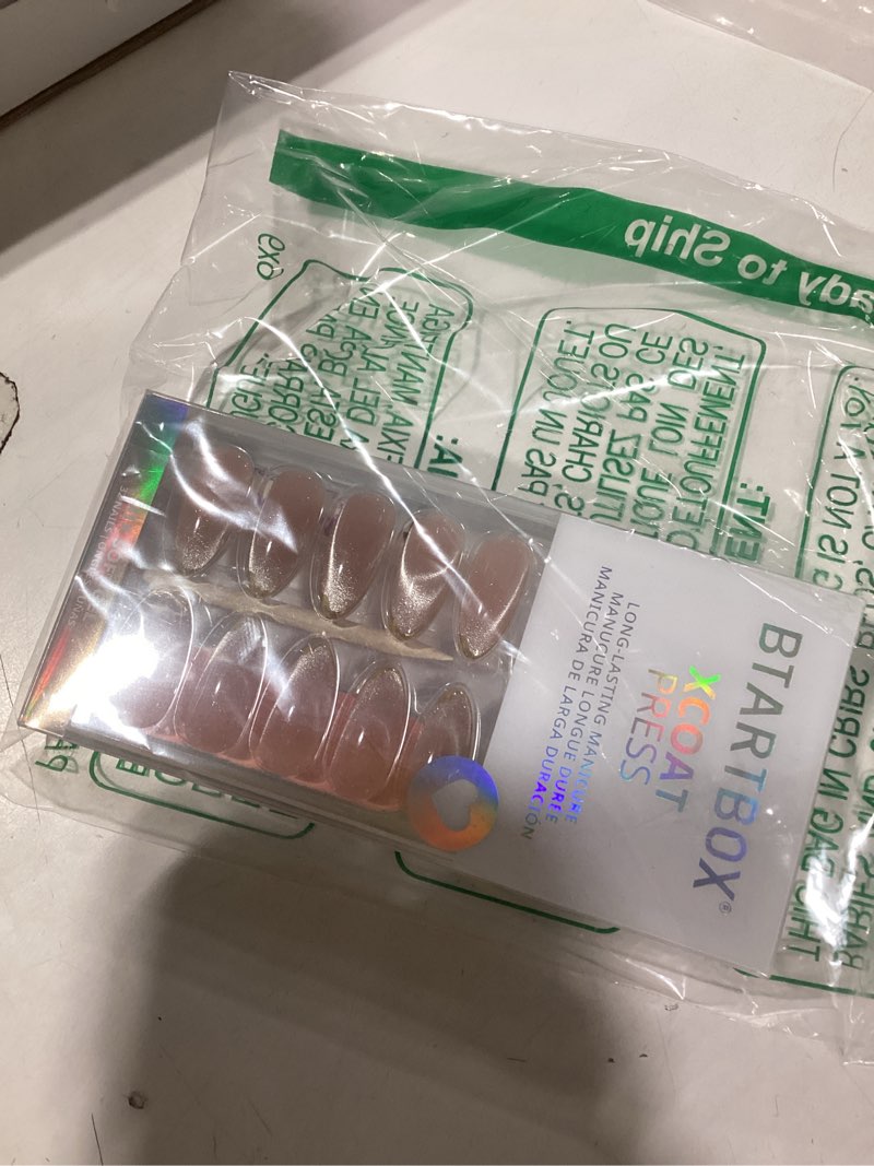 Condition photo showing Good Condition for BTArtbox Press On Nails Almond - Knightshield, Cat Eye Press On Nails Medium Fake Nails with 3D Sculpting Metallic Design, Supremely Fit & Glossy Glue On Nails in 15 Sizes, 30 Stick On Nail Kit A - Knightshield