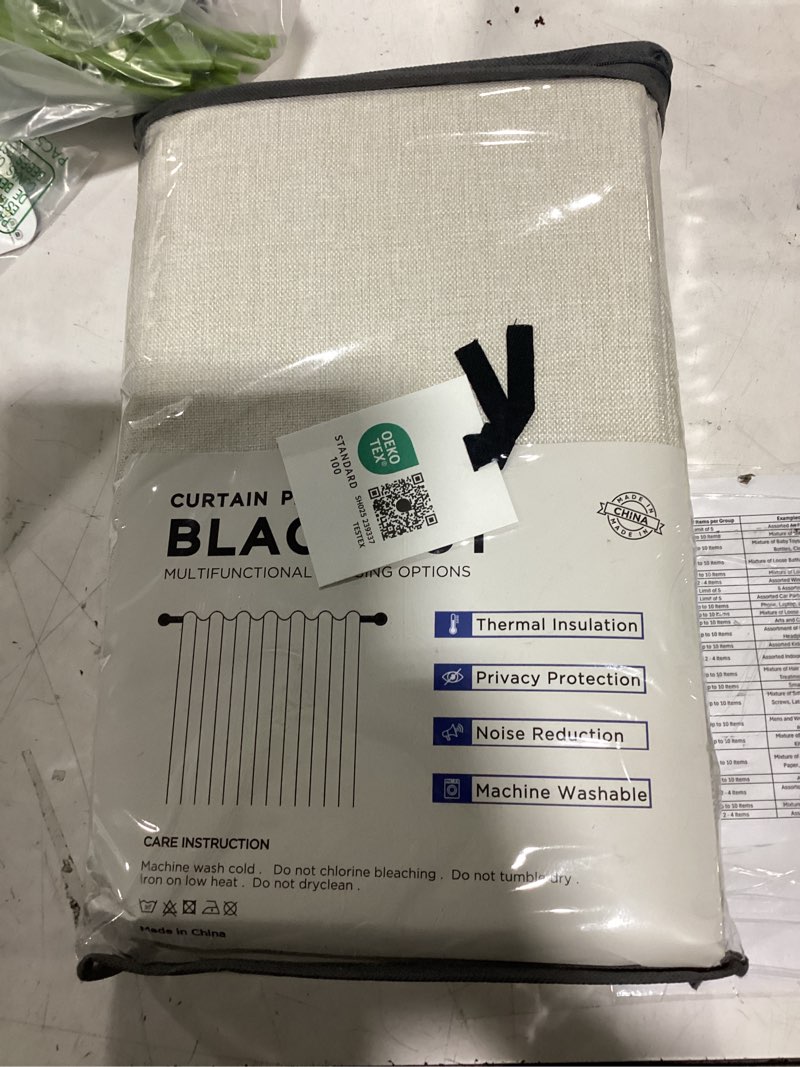 Condition photo showing New/Like New for 100% blackout shield blackout curtains for bedroom 84 inches long, back tab/rod pocket living room drapes, thermal insulated blackout curtains 2 panels set, 50" w x 84" l, cream cream 50"w x 84"l (pack of 2)