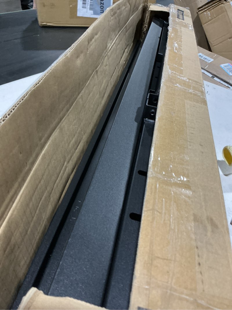 Condition photo showing As Is for vasagle king metal bed frame 14 inches tall, 1100 lb weight capacity, no box spring needed, with under-bed storage, easy setup, heavy-duty platform bed, mattress retainers, matte black urmb654bd02s 14 inch king