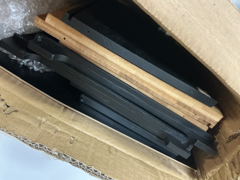 Condition photo showing Good Condition for 2-tier large bread box for kitchen countertop - double wooden bread storage container with bamboo cutting board & adjustable air vents, midnight black (space saving corner bread box)