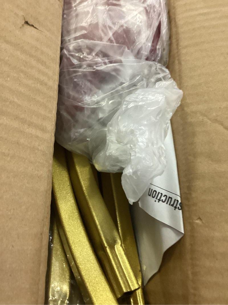 Condition photo showing Good Condition for metal arch stand and cover set,1 burgundy spandex fitted backdrop with 1 gold wedding arched stand frame for parties birthday baby shower bridal banquet decoration (6.6ft) 6.6ftx3.3ft burgundy