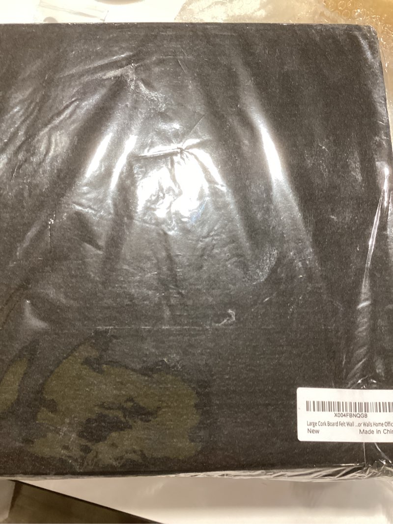 Condition photo showing New/Like New for Large Cork Board Felt Wall Tiles, 47"x35" 12 Pack Felt Bulletin Board Pin Board with Safe Removable Adhesive Tabs and Push Pins, Alternative Cork Board for Walls Home Office, Black Narrow Stripe - Black 12 PACK