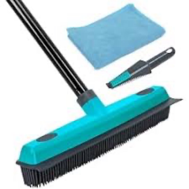 Dust Mop for Floor Cleaning + Pet Hair Removal Broom, Carpet Rake to Fluff Rug Microfiber Mops for Hardwood Floor Wet and Dry Mop