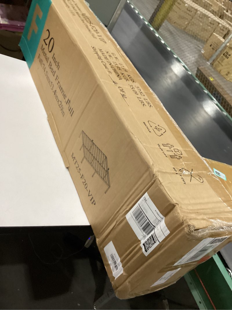 20inch metal bed frame, full (74.5in x 53.4in x 20in)