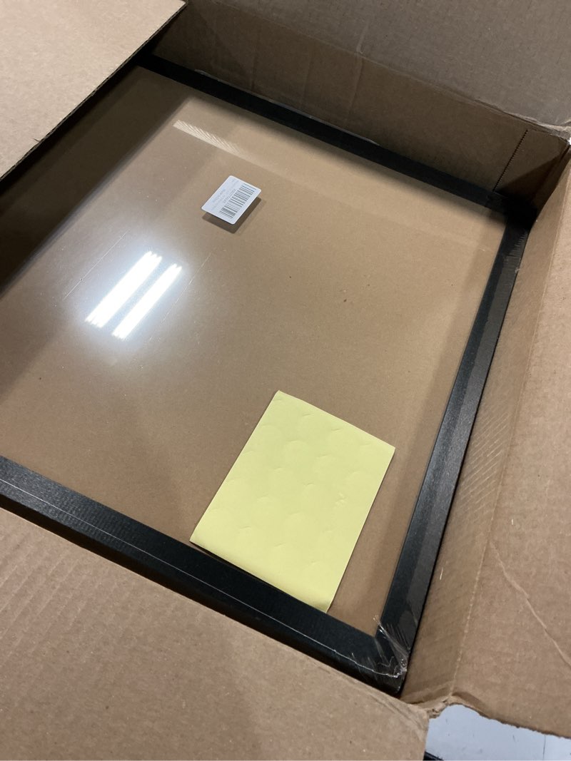 Condition photo showing New/Like New for owlkela 17'' x 23'' cork board with felt, vision board and decorative hanging pin board, black framed display bulletin board for walls, ideal for office, school and home 23" x 17"