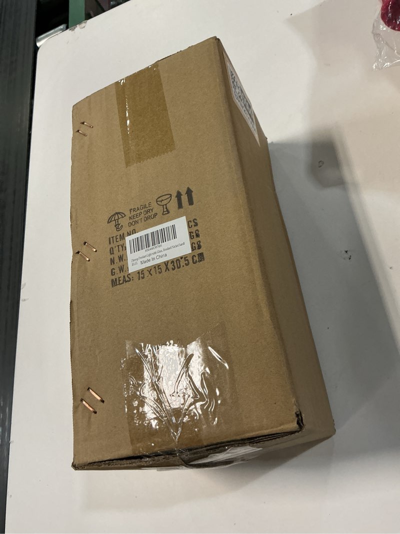 Condition photo showing New/Like New for Zlierop 5.4"×7.9" Pendant Lights Kitchen Island with Clear Glass, Brushed Nickel Pendant Lights, Cyl