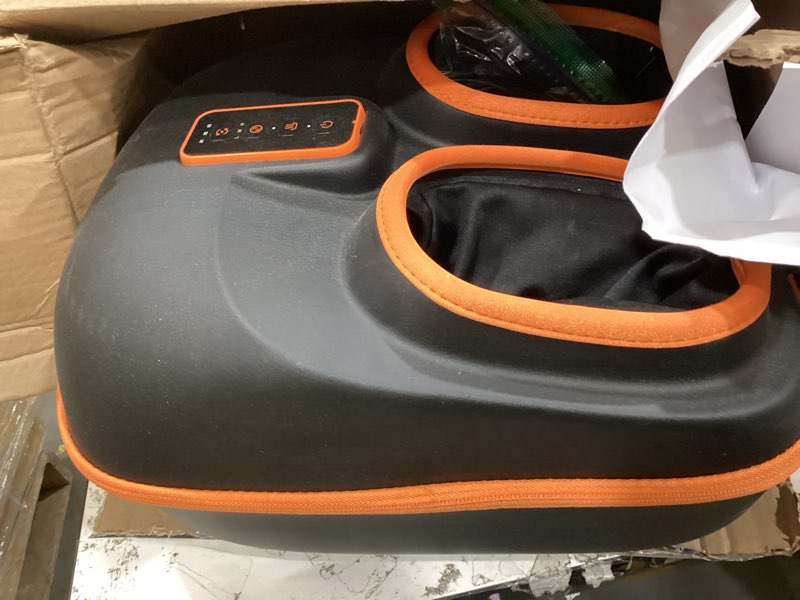 Condition photo showing As Is for medcursor foot massager with heat - shiatsu feet massage machine delivers relief for tired muscles & plantar, deep kneading therapy, multi-level settings for home, office use, size up to 13" black