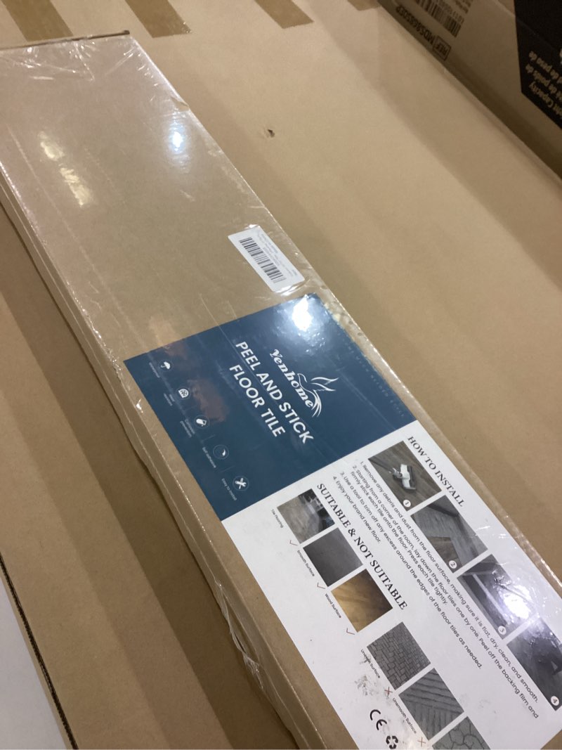 Condition photo showing Good Condition for Yenhome 6"X36" Light Wood Peel and Stick Floor Tile Waterproof Bathroom Kitchen Vinyl Floor Tiles Peel and Stick Vinyl Flooring Self Adhesive Laminate Waterproof Flooring Planks (17Plank, 25.5 Sq.Ft) 17 Tiles(6"x36") Wood Floor Tiles