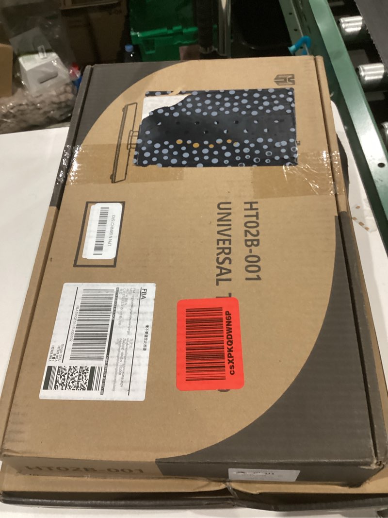 Condition photo showing New/Like New for Universal Swivel TV /Table Top TV Stand for 19 to 43 inch TVs with 90 Degree Swivel, 4 Level Height Adjustable, Heavy Duty Tempered Glass Base, Holds up to 99LBS HT02B-001 13 x 9 x 19.5 inches (For 19"-43" TVs)