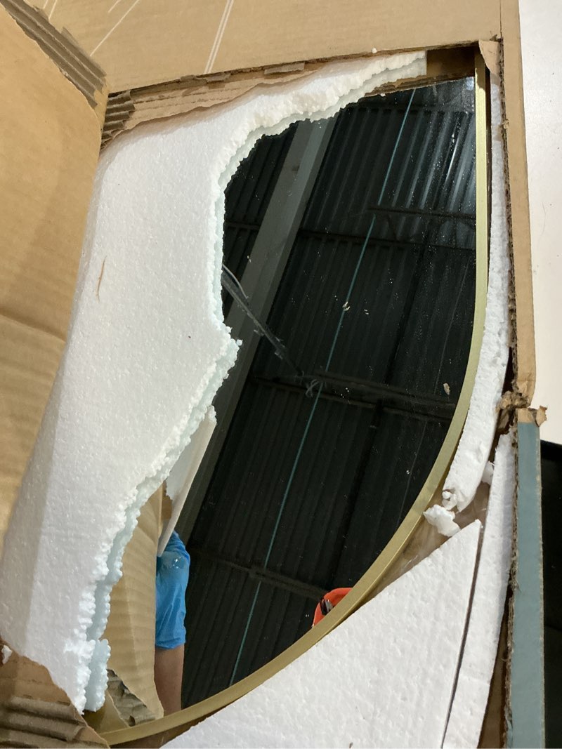 Condition photo showing Good Condition for xkzg 64" x 21" arched full length mirror with aluminum alloy frame - floor and wall mounted for bedroom living room - gold gold - metal frame 64.2"l x 21.2"w
