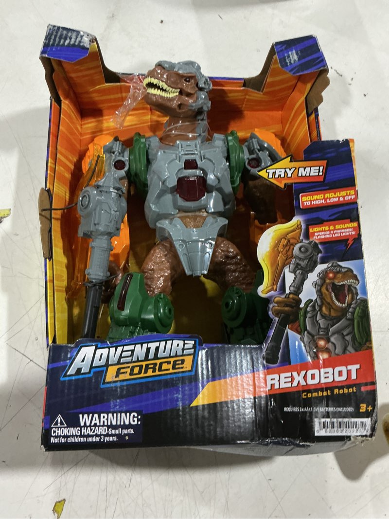 Condition photo showing Good Condition for adventure force rexobot combat robot action figure with lights & sounds (13")