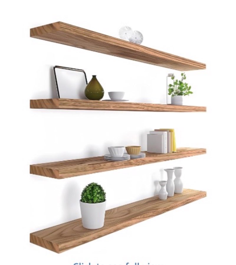 36 Inch Brown Wood Floating Shelves for Wall Rustic Wall Shelf for Bedroom Living Room Set of 4 36Incn Brown Wood