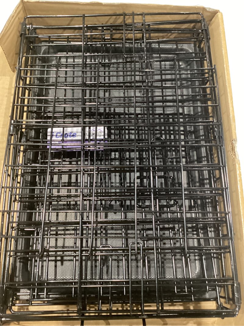 Condition photo showing Good Condition for midwest homes for pets 18-inch icrate for tiny breeds, up to 10 lbs, single door folding dog crate with divider panel, leak-proof tray & secure latch, portable, durable & easy to assemble 18.0"l x 12.0"w x 14.0"h single door