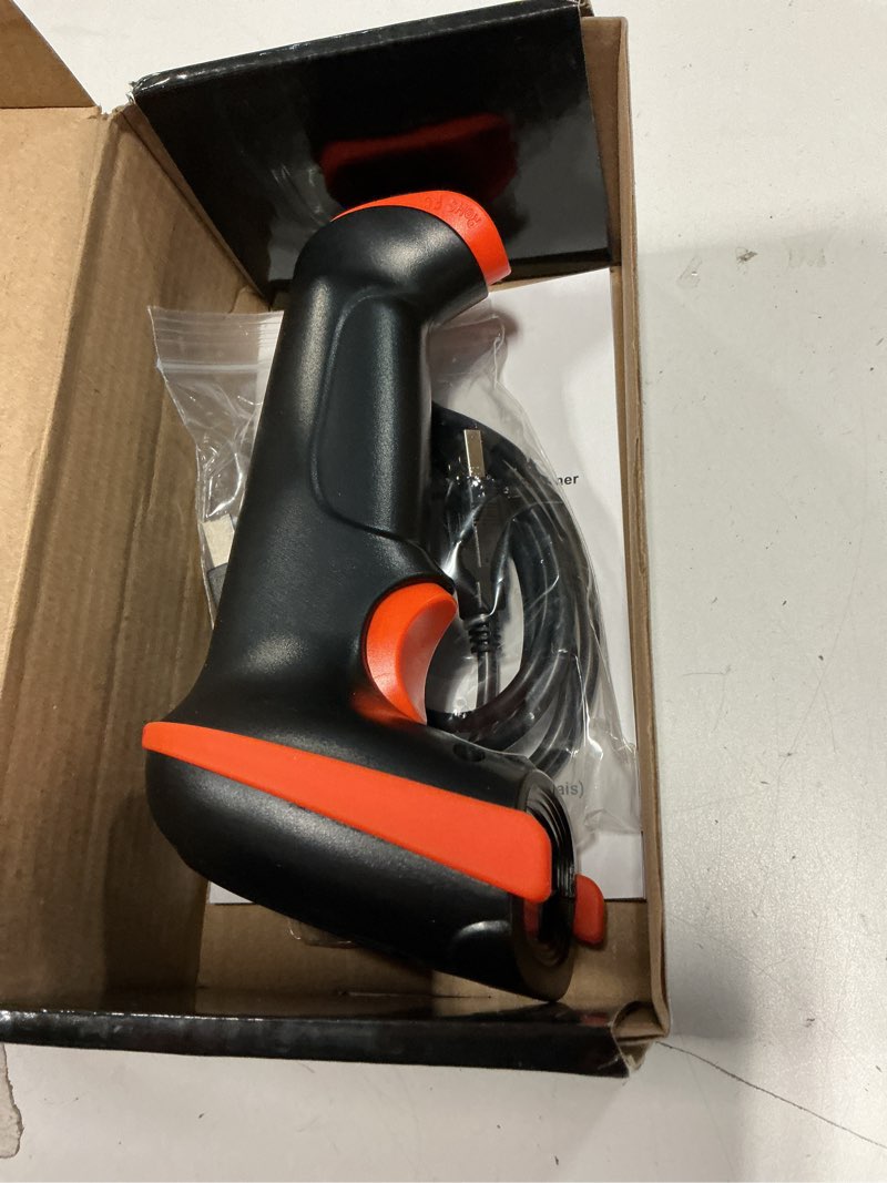 Condition photo showing New/Like New for tera barcode scanner wireless 1d laser cordless barcode reader with battery level indicator, versatile 2 in 1 2.4ghz wireless and usb 2.0 wired 1d orange scanner