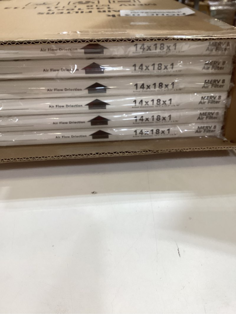Condition photo showing Good Condition for air filters 14x18x1 (6 pack)