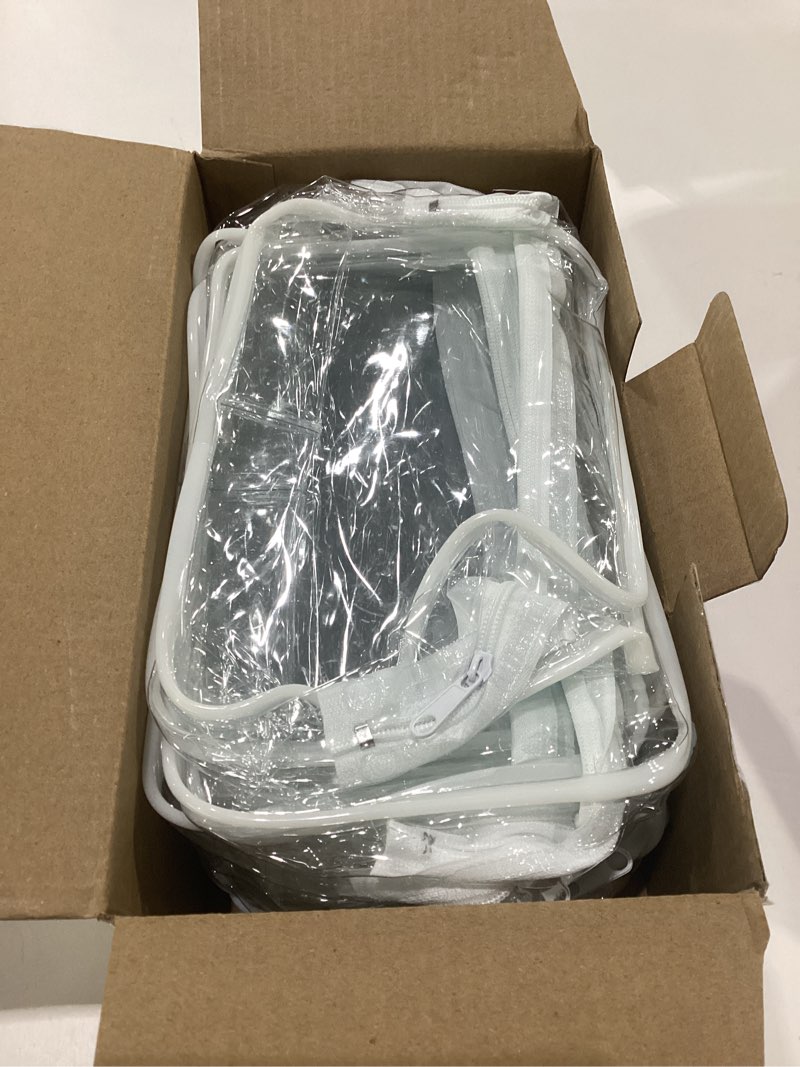 Condition photo showing New/Like New for 16 pieces clear makeup bags bulk, tsa approved toiletry bag for travel, pvc waterproof cosmetic pouches clear pouch with zipper for men and women carry-on travel essentials cosmetic bags (white-m)