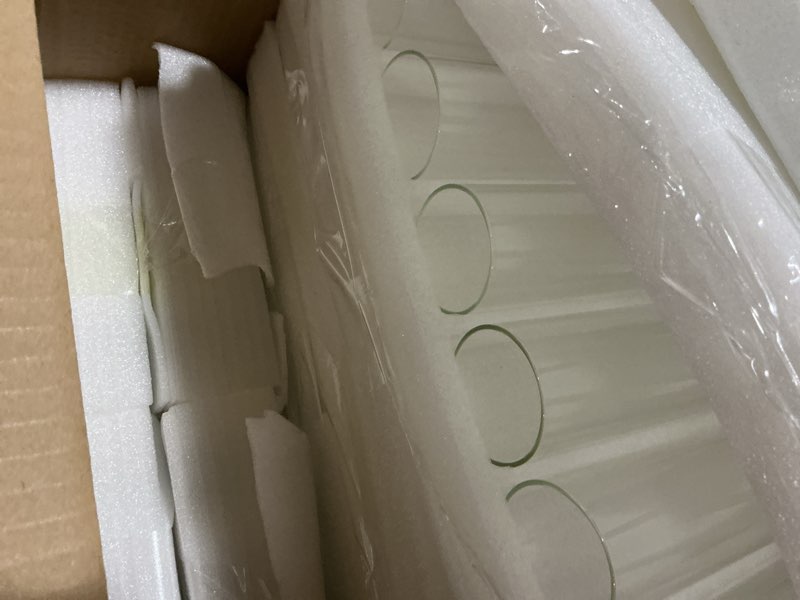 Condition photo showing As Is for teenyyou 24 set glass hurricane candle holders bulk 12.6" open ended glass candleholder tube shape bottomless and 2.2" taper clear candlestick holders for wedding table centerpiece (clear) clear 24