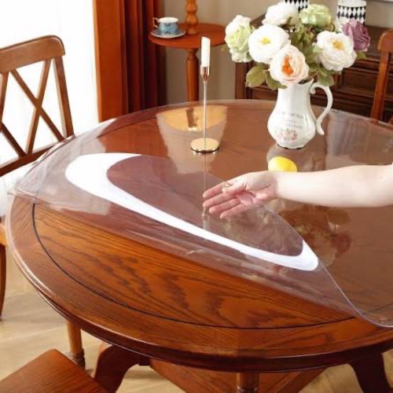 ostepdecor clear round table protector 40 inch thick clear table cover protector round, plastic wate