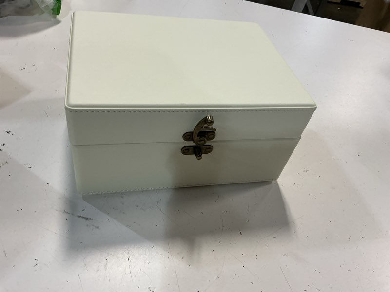Condition photo showing Good Condition for rechargeable leather cd player with speakers, bluetooth transmitter, festival gift, bgm player for home decor., white