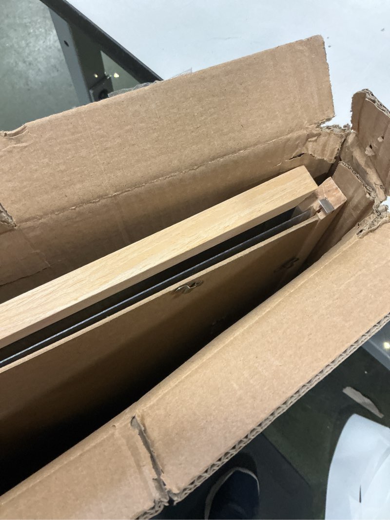 Condition photo showing As Is for KINLINK A1 Picture Frame, Natural Solid Wood Frame with Acrylic Plexiglass for Pictures A2 with Mat or A1 without Mat, Wall Mounting Display Photo Frame 1 Pack Natural A1