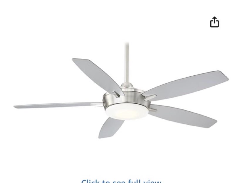 MINKA-AIRE F690L-BN/SL Espace 52" 5-Blade LED Ceiling Fan in Brushed Nickel Finish with Silver Blades and Etched Opal Glass Brushed Nickel with Silver Blades