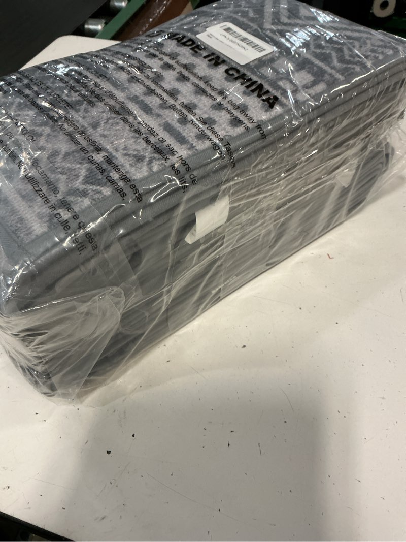 Condition photo showing Good Condition for jsei stair treads for wooden steps, 15 pack 8" x 30" non-slip machine washable carpet stair tread with tpe backing, indoor stair rug runner for kids elders & pets, polyester, light grey/charcoal black 30''x8'' light grey/charcoal black 15
