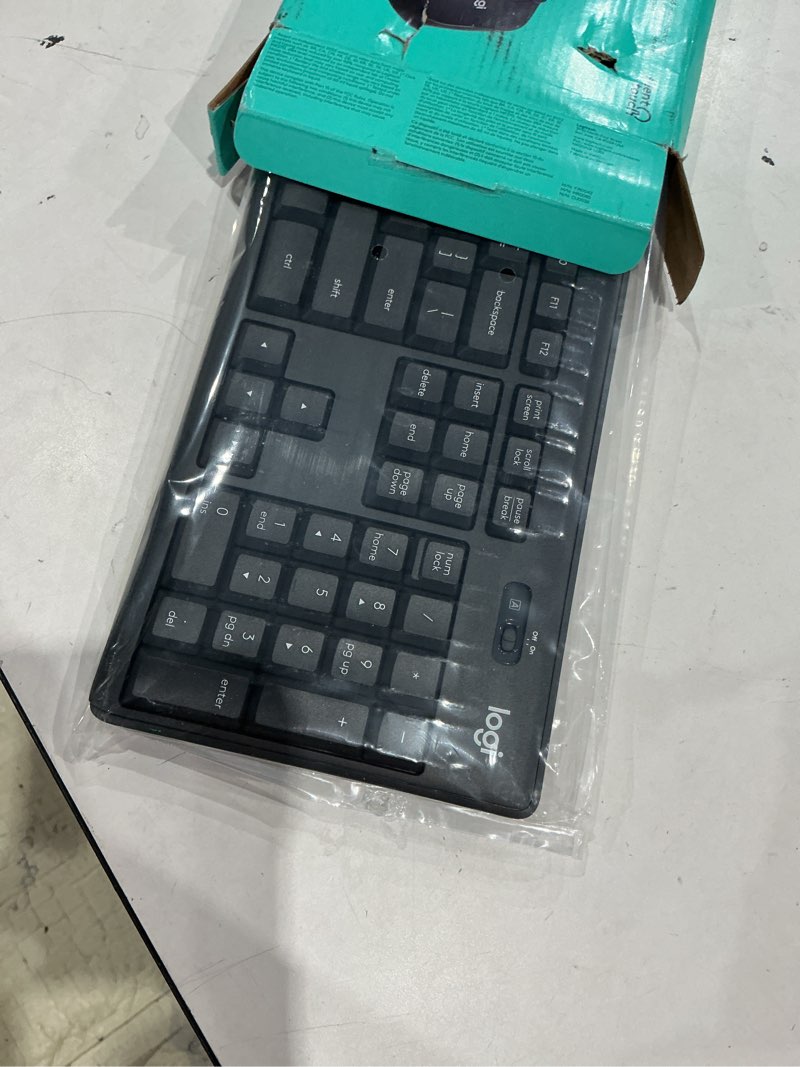 Condition photo showing Good Condition for logitech mk295 wireless mouse & keyboard combo with silenttouch technology, full numpad, advanced optical tracking, lag-free wireless, 90% less noise - graphite