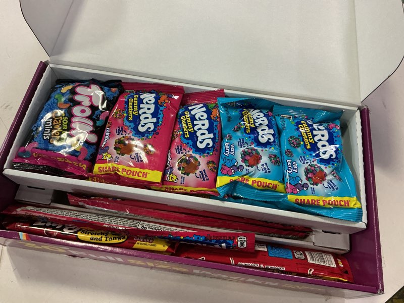 Condition photo showing New/Like New for  (BBD :  APR /1 /2026. ))). Nerds, SweeTARTS, Trolli and Laffy Taffy Party Mix Candy