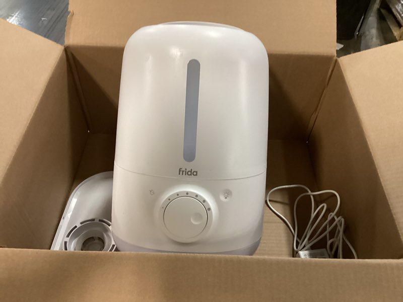 Condition photo showing As Is for Similar Frida Baby 3-in-1 XL Top Fill Humidifier for Bedroom, Cold & Flu Relief, 6L Tank Cool Mist Humidifier + Diffuser for Large Rooms, Mold Resistant, Nightlight, Auto-Off, Quiet, Essential Oil Diffuser 1.6 Gallon Tank